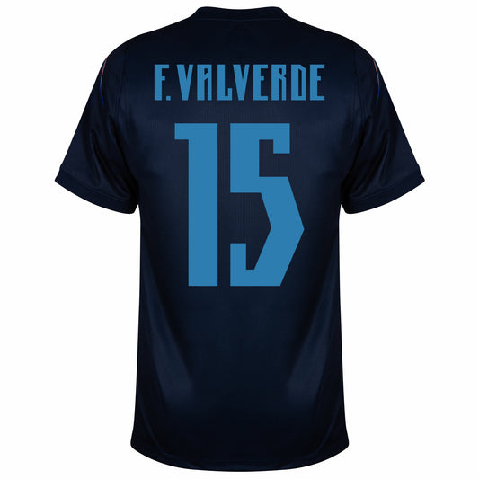 Uruguay Away Fan Jersey F. Valverde 15 Shirt 2026-2027 (Fan Style Printing) Go Jersey