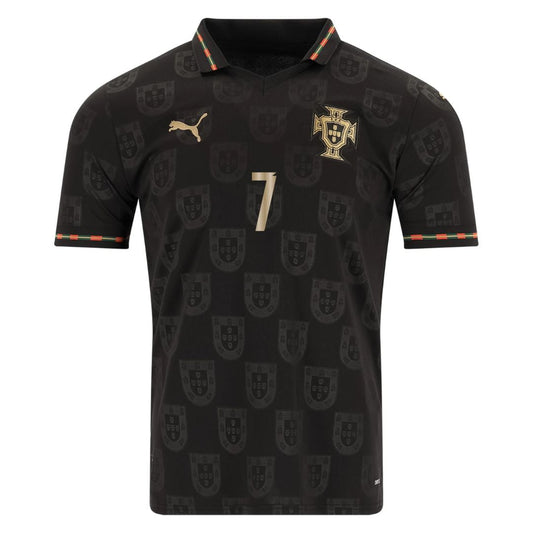 Portugal World Cup Fan Jersey Black Panther 2026 #13 Eusebio and #7 Ronaldo Go Jersey