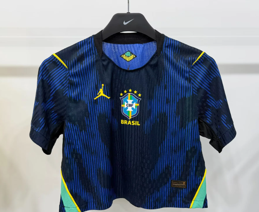 Cropped Brazil Women Away 2025 - Fan Version Brasil Go Jersey