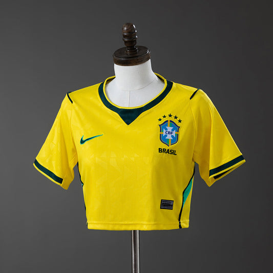 Cropped Brazil Women home 2025 - Fan Version Brasil Go Jersey