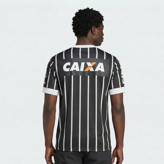 Jersey Retrô Corinthians Away 2013 Preta/Branca Men's Go Jersey