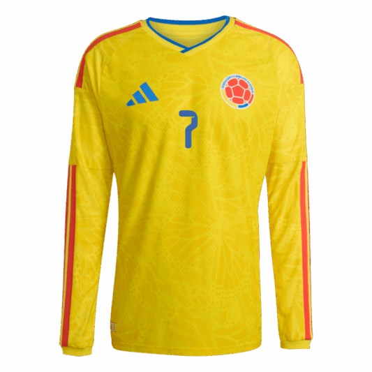 Luis Diaz Long Sleeve Colombia Home - Fan Version World Cup 2026 Go Jersey