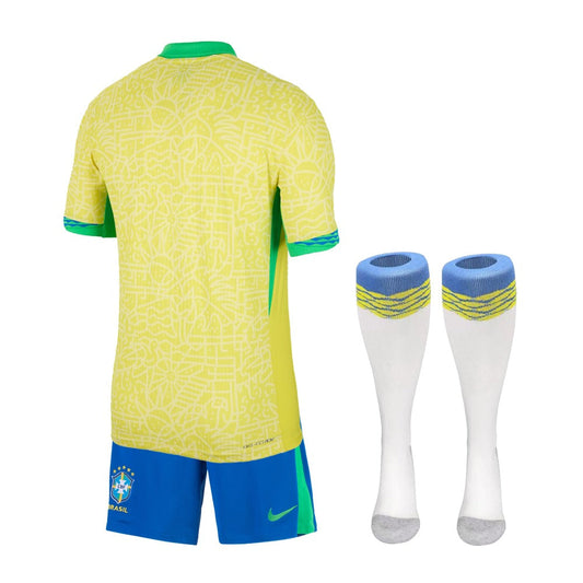 Kids KIT Brazil Home Jersey 2024/25 Go Jersey