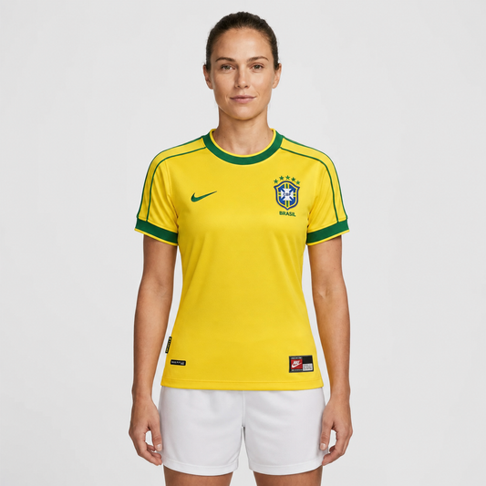 Jersey Brazil 1998 Home Retro Women Go Jersey