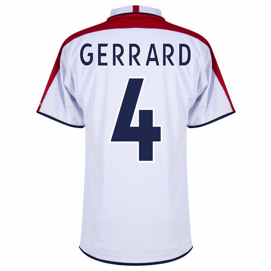 England Retro Home Gerrard 4 Shirt 2004-2005 Go Jersey