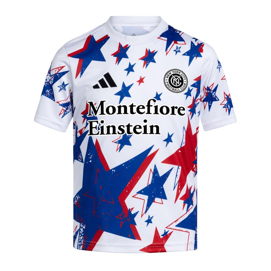 New York City FC adidas Youth 2026 Americana Pre-Match Jersey - White