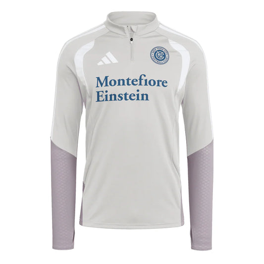 New York City FC adidas 2026 Tiro Competition Quarter-Zip Training Top - Silver