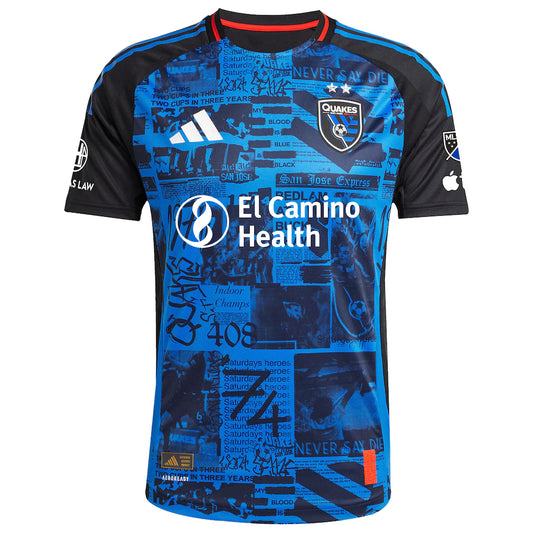 Josef Martinez San Jose Earthquakes adidas 2025 Headliner Authentic Player Jersey - Black