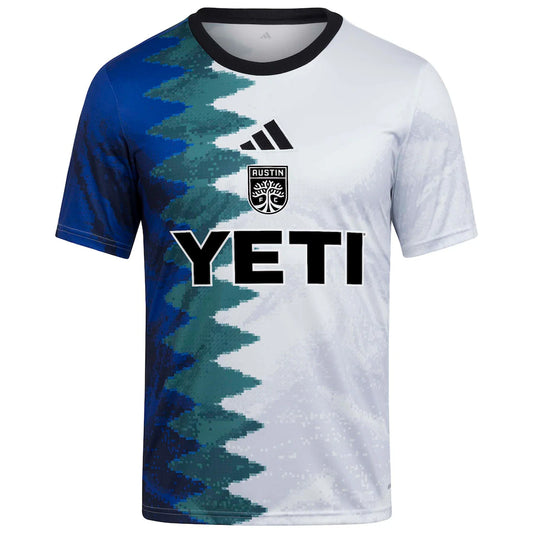 Austin FC adidas Youth 2025 Gaming AEROREADY Pre-Match Top - White