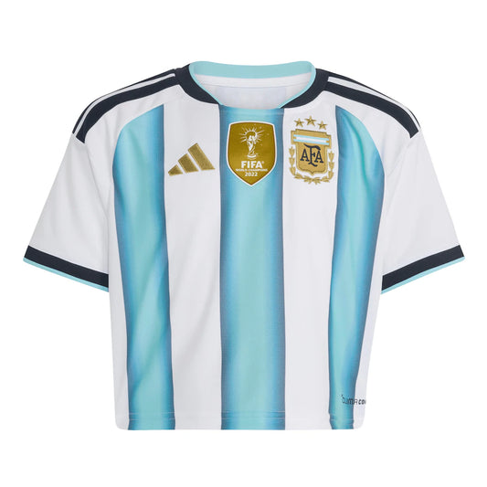 Argentina National Team adidas Women's Home 2022 Winners Cropped Replica Jersey - White