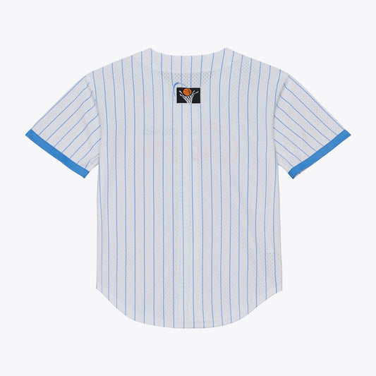 Cleveland Cavaliers Mitchell & Ness Head Coach Pinstripe Mesh Full-Button Baseball Jersey - White