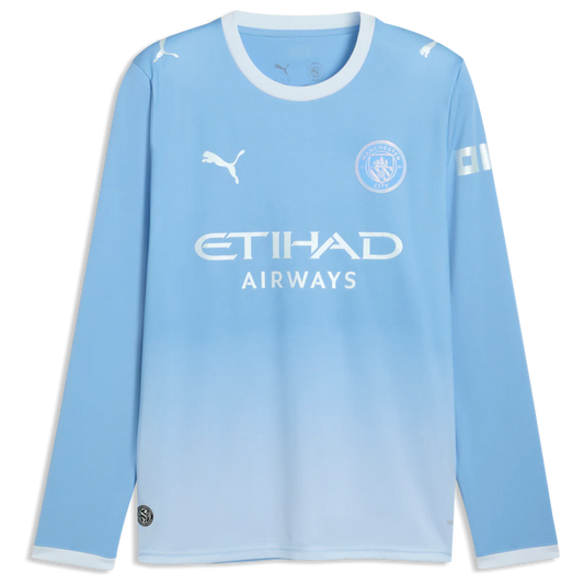 Manchester City Puma 2026/27 Home Replica Long Sleeve Custom Jersey - Light Blue