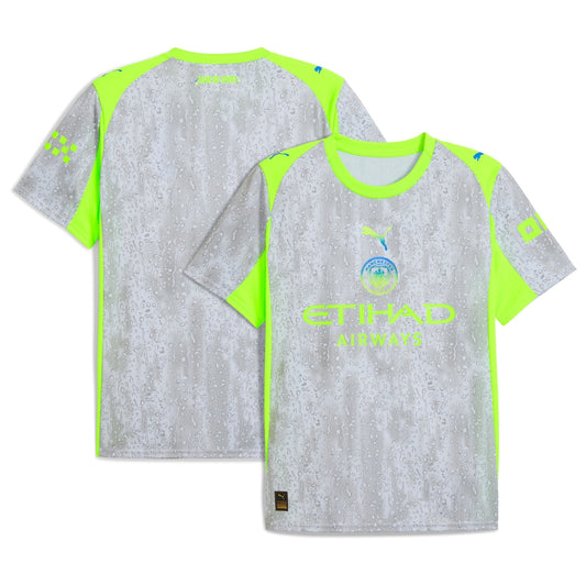 Manchester City Puma 2025/26 Third Replica Jersey - Gray/Neon Green