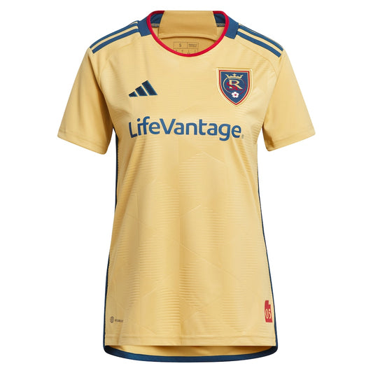 Real Salt Lake adidas Women's 2023 The Beehive State Kit Replica Jersey - Gold