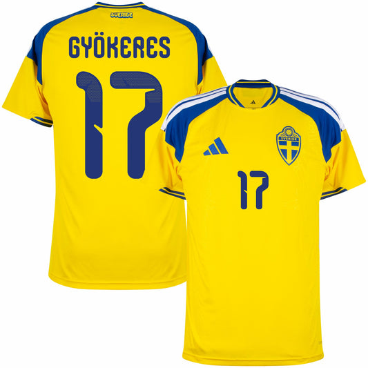 Sweden Home Györkeres 17 Fan Jersey Shirt 2026-2027 World Cup Go Jersey