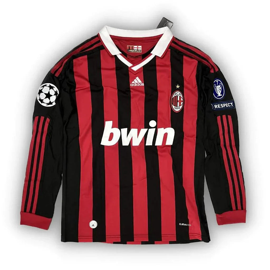 Milan Home Retro Long Sleeve 2009/10 Go Jersey