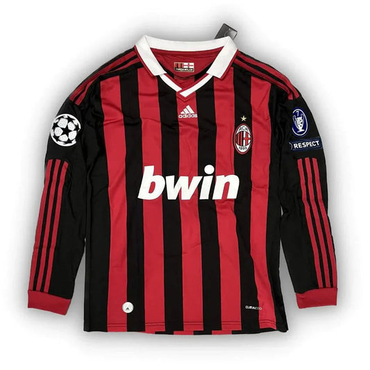 Milan Home Retro Long Sleeve 2009/10 Go Jersey