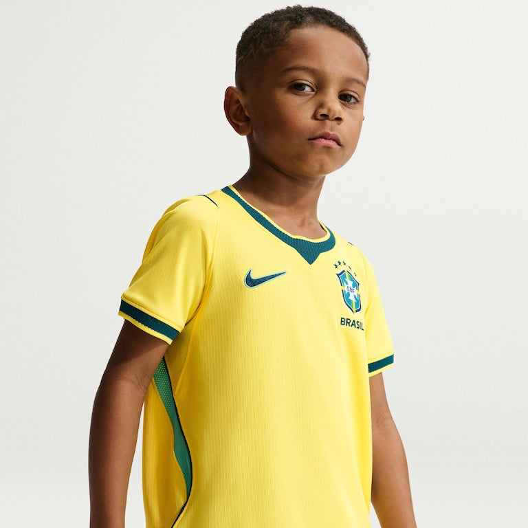 Kids kit Brazil Home Fan Jersey Shirt 2026-2027 Go Jersey