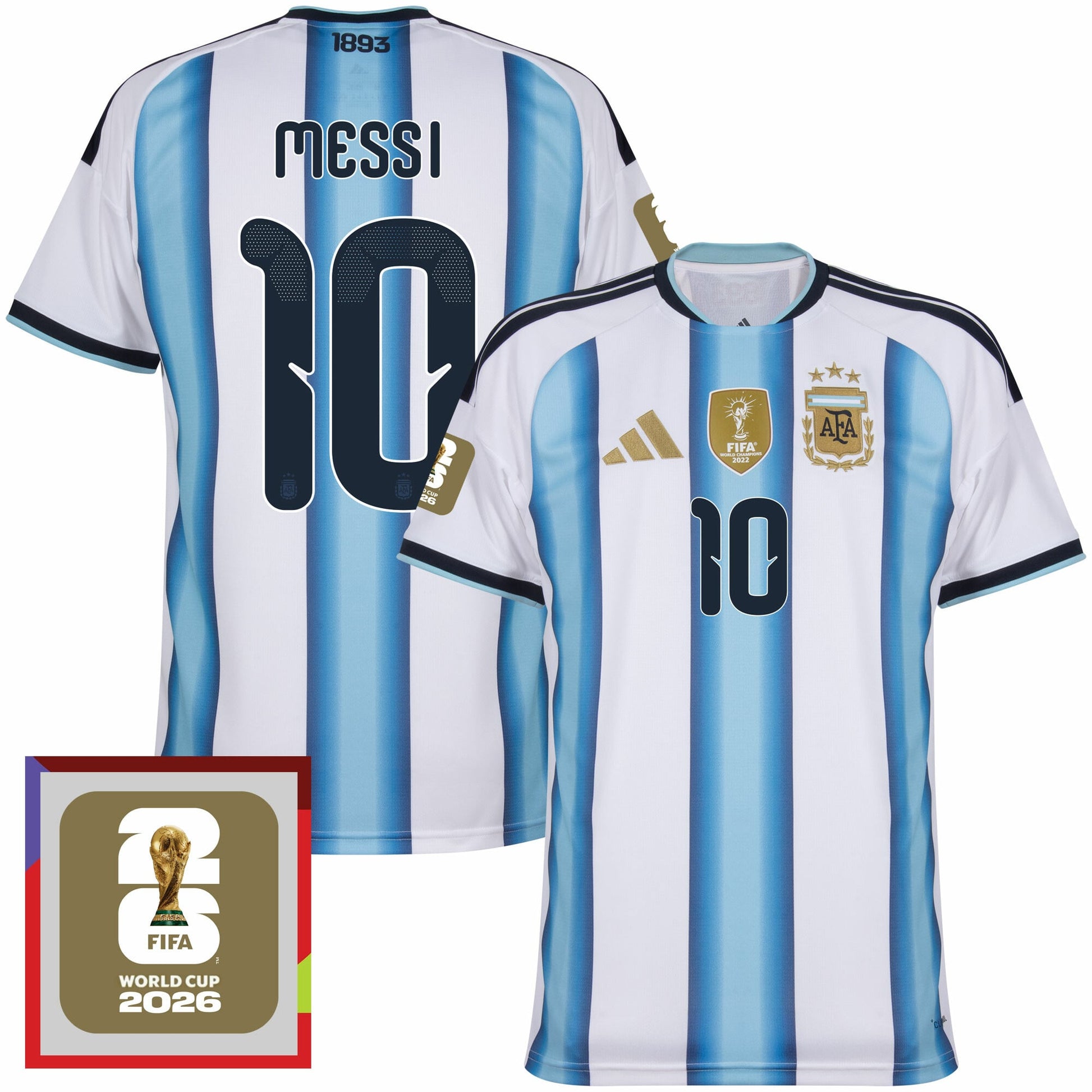 Argentina Home Messi 10 Fan Jersey 2026-2027 World Cup 2026 Patch GoJersey