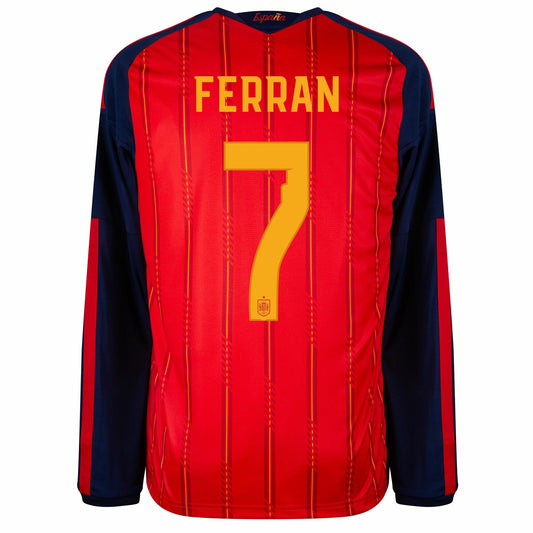 Spain Home Ferran 7 L/S Fan Jersey World Cup 2026 GoJersey