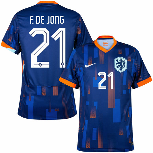 Netherlands Away F. De Jong 21 Fan Jersey Shirt 2024-2025 GoJersey