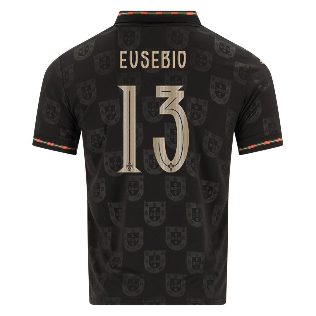 Portugal World Cup Fan Jersey Black Panther 2026 #13 Eusebio and #7 Ronaldo Go Jersey