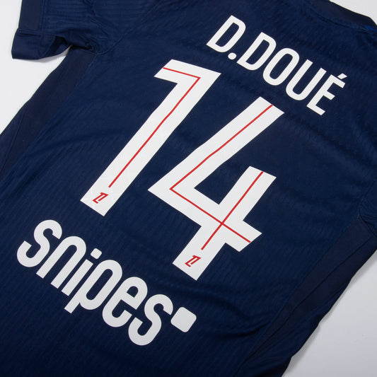 PSG Dri-Fit ADV Home D.Doué 14 Fan Jersey Shirt 2025-2026 (Official Ligue 1 Printing) Go Jersey