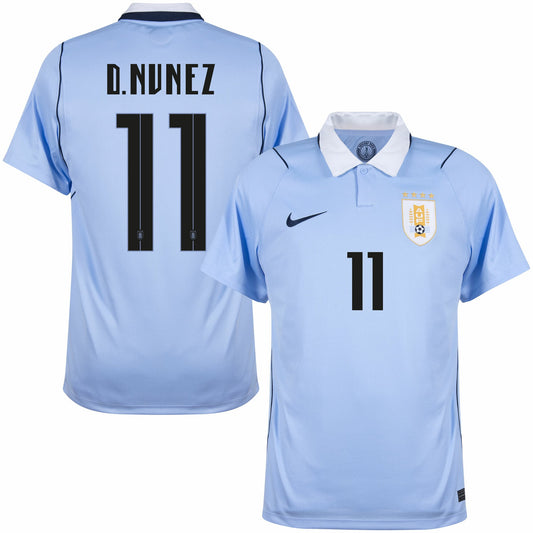 Uruguay Home D. Nunez 11 Fan Jersey Shirt 2026-2027 (Fan Style Printing) Go Jersey
