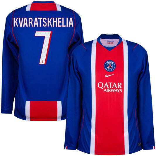 PSG Paris Saint Germain Home Kvaratskhelia 7 L/S Fan Jersey 2026-2027 Go Jersey