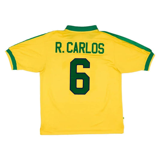 R.CARLOS 6 Brazil Home Retro 1997 Go Jersey