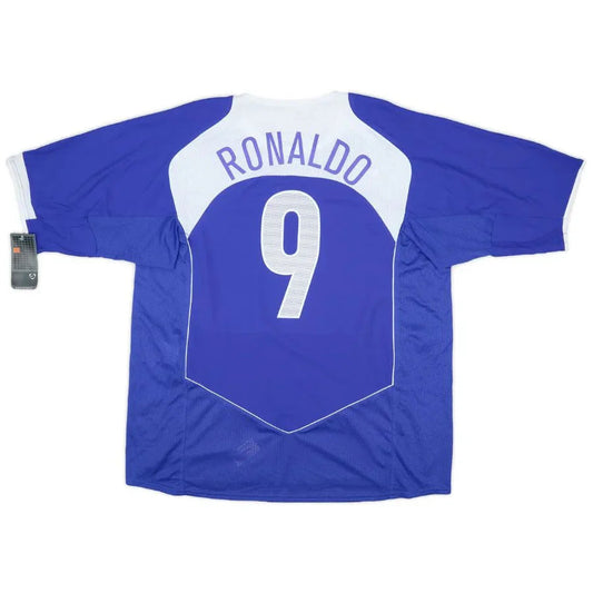 Ronaldo 9 Brazil Away Retro 2004 Go Jersey
