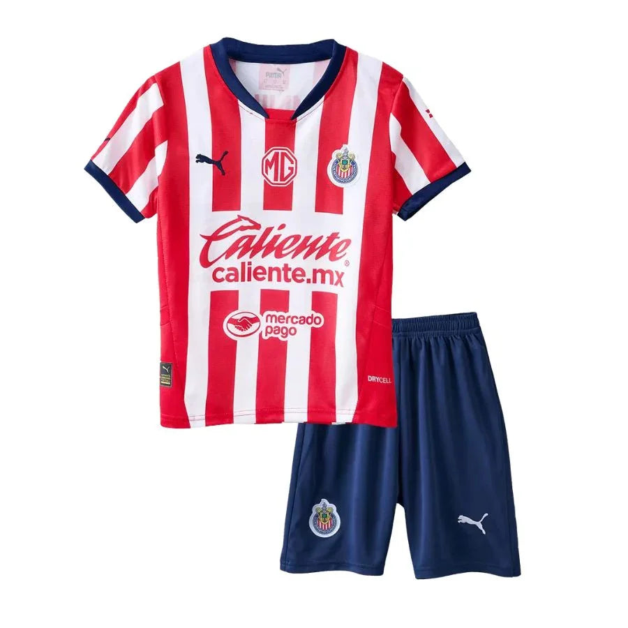 Kids KIT Chivas de Guadalajara Home Jersey 2024/25 Go Jersey