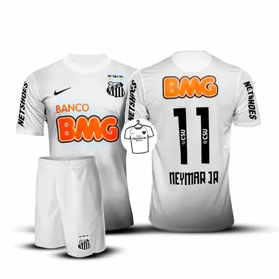 Kids KIT Santos Retro Neymar JR 2011 Go Jersey