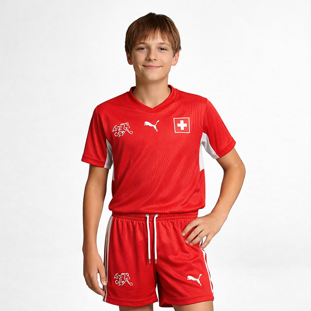 Kids Kit Switzerland Home Fan Jersey World Cup 2026 Go Jersey