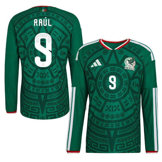 Mexico Home RAÚL 9 Player Version Long Sleeve Shirt 2026 World Cup GoJersey