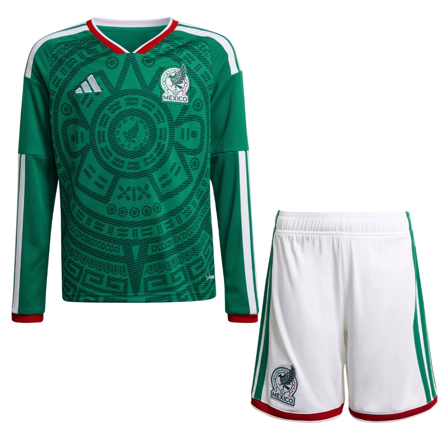 Kids kit Mexico Home Fan Jersey Long Sleeve Shirt 2026 World Cup Go Jersey