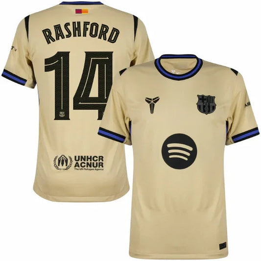 Barcelona Away Rashford 14 Fan Jersey 2025/26 Official Printing (La Liga) Go Jersey