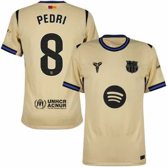 Barcelona Away Pedri 8 Fan Jersey 2025/26 Official Printing (La Liga) Go Jersey