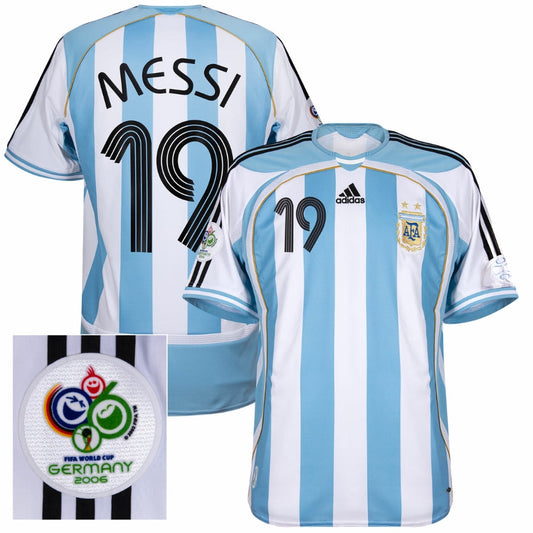 Argentina Home Messi 19 Shirt 2006 (Reissue) incl. FIFA World Cup 2006 Patch Go Jersey