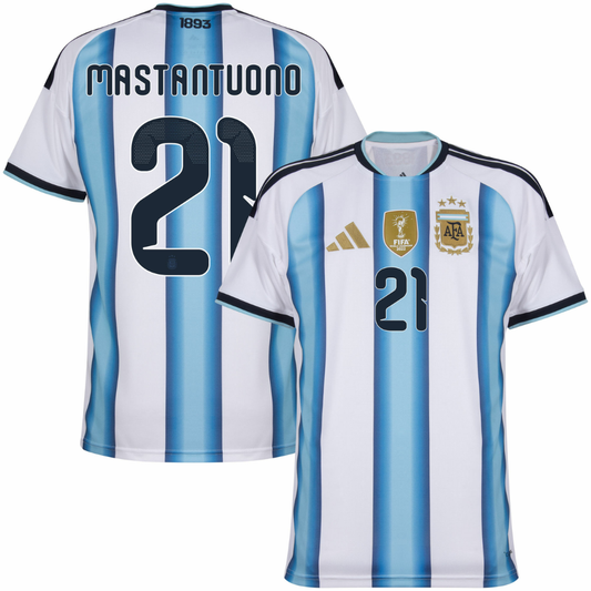 Argentina Mastantuono 21 Home Player World Cup 2026 Go Jersey