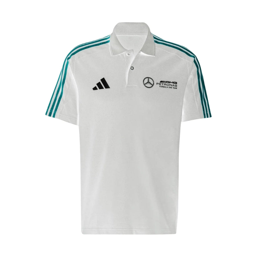 Mercedes-AMG Petronas F1 Team Adidas Casual Wear Polo – White Formula 1 F1 Formula One Go Jersey