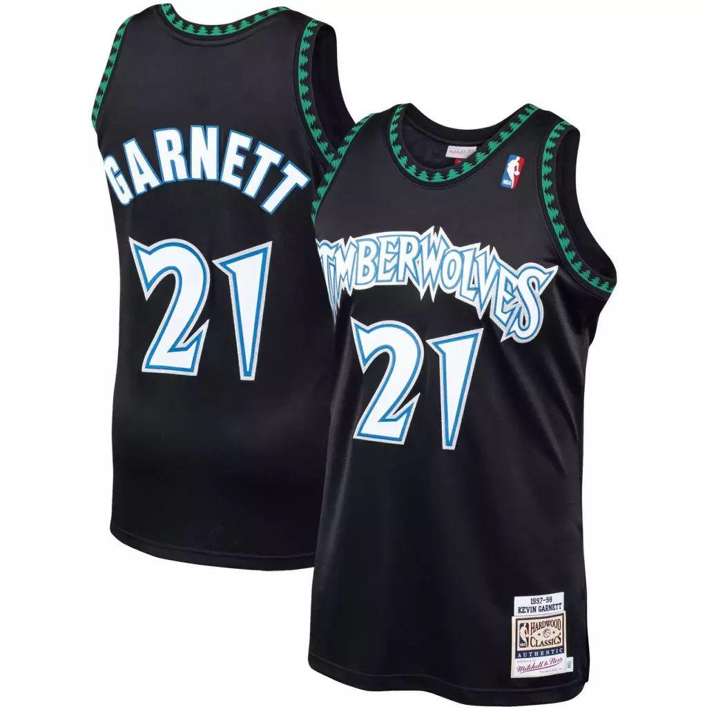 Regata Minnesota Timberwolves – Mitchell & Ness – Garnett NBA- Black Go Jersey