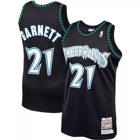 Regata Minnesota Timberwolves – Mitchell & Ness – Garnett NBA- Black Go Jersey