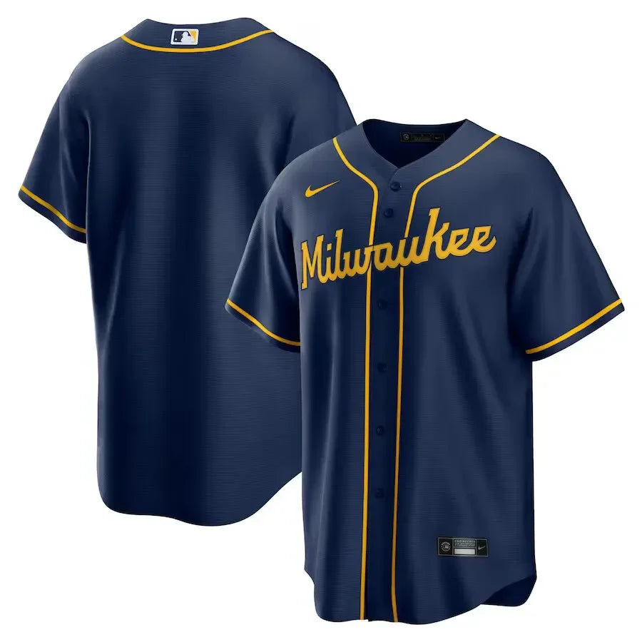 MLB Milwaukee Brewers Navy Go Jersey