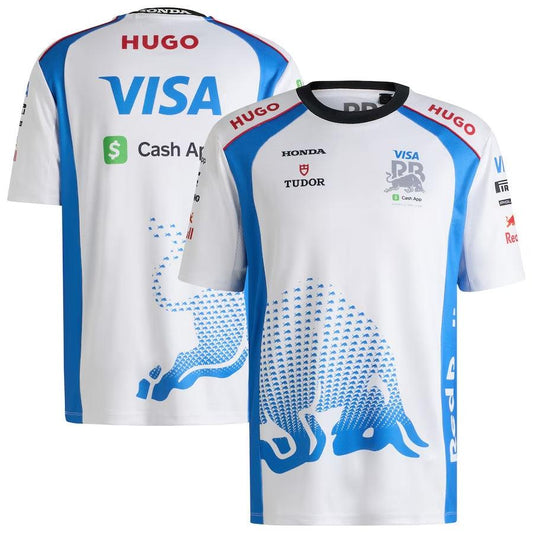 VCARB Hugo 2025 Team Set Up T-Shirt White Formula 1 F1 Formula One Go Jersey