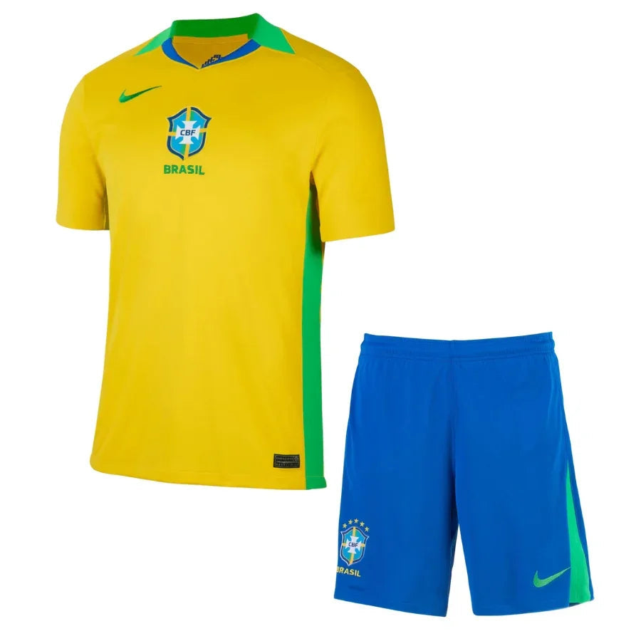 Kids Kit Brazil Home Fan Jersey 2025/26 Go Jersey