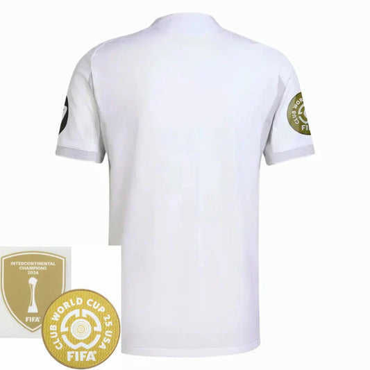 Real Madrid Home Fan Jersey 2025/26 - Patch 2025 Club World Cup + FIFA Intercontinental Champions Go Jersey