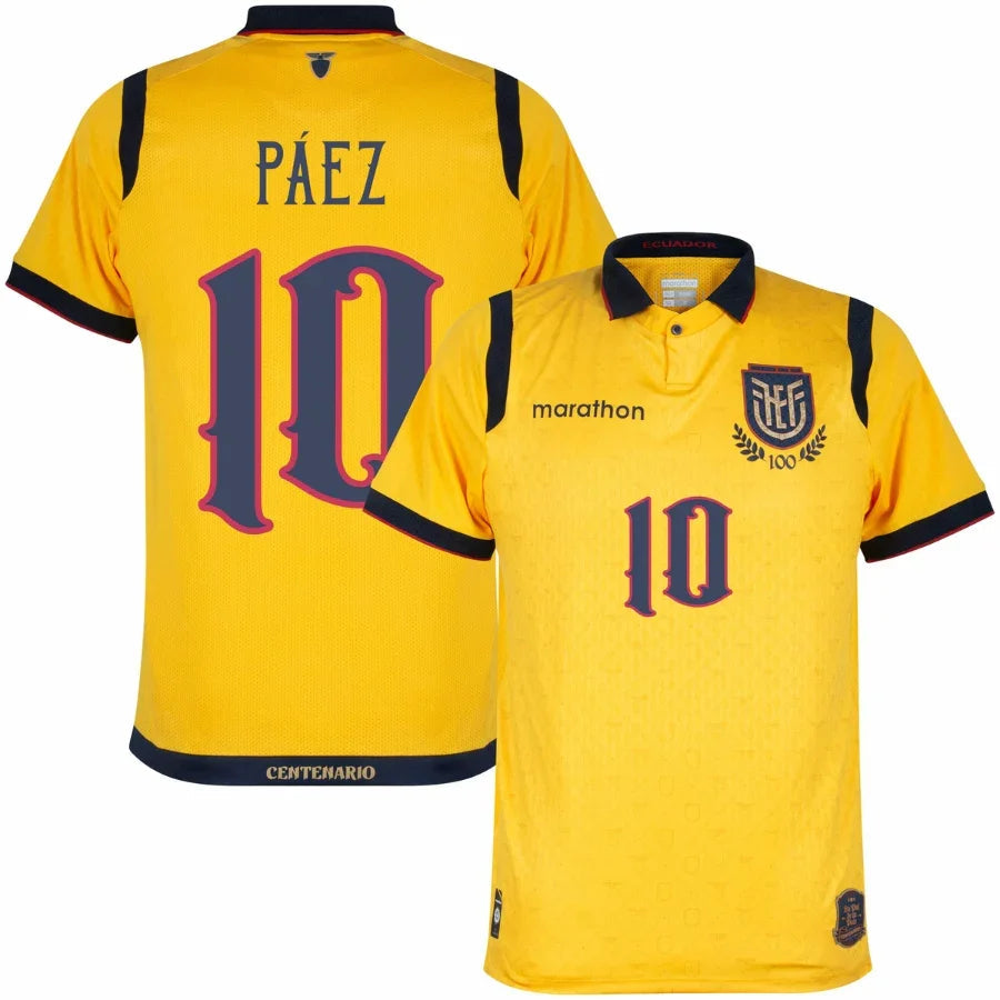 Ecuador Centenary Home Paez 10 Fan Jersey 2025/26 Go Jersey