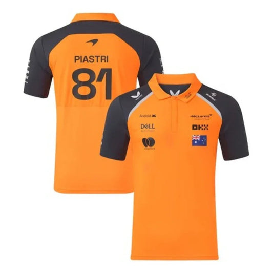 McLaren Piastri 81 2025 Team Set Up Wear Polo Formula 1 F1 Formula One Go Jersey