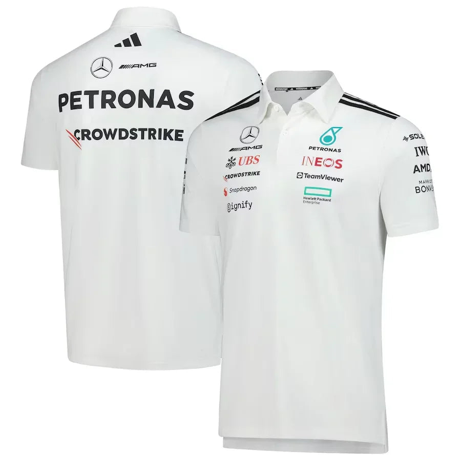 Mercedes-AMG Petronas F1 Team Wear Polo – White Formula 1 F1 Formula One Go Jersey